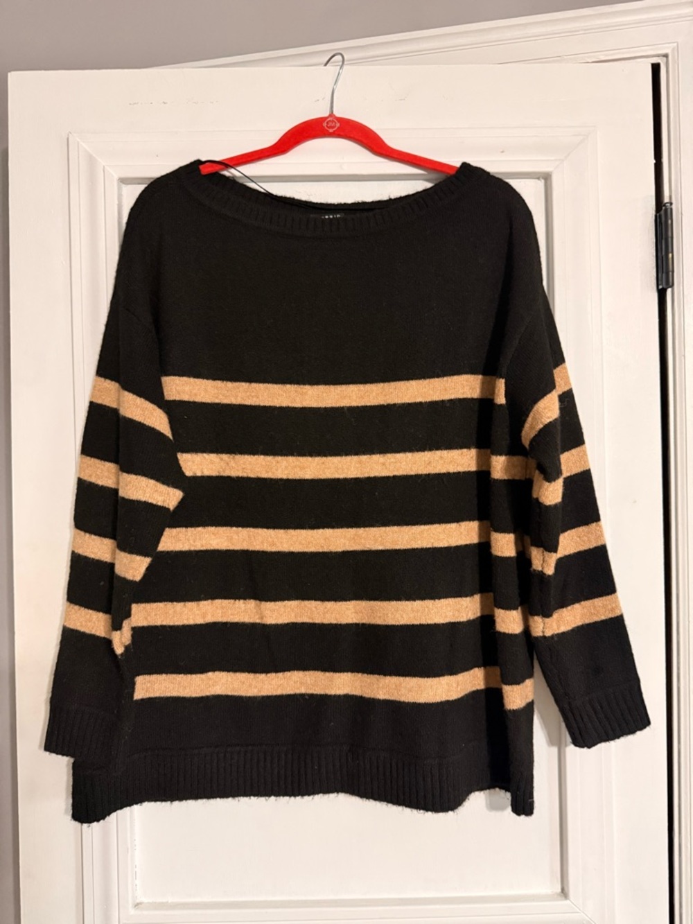 torrid Black and Tan Striped Scoop Neck Sweater